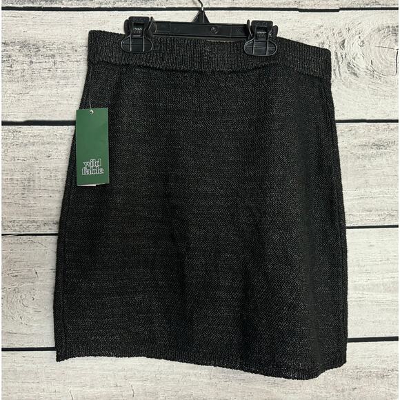 NWT Ladies Wild Fable Black Sweater Mini Skirt - XXS - Picture 2 of 2
